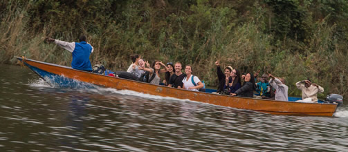 Boat ride in Lake Bunyonyi