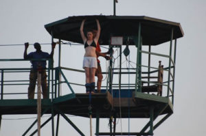 Bungee jumping on the nile river in Uganda
