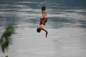 Bunjee jumping on the nile river