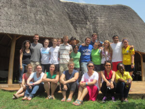 Tourists visiting the Ssezibwa Falls in Uganda