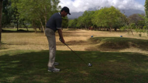 Playing golf in Arusha