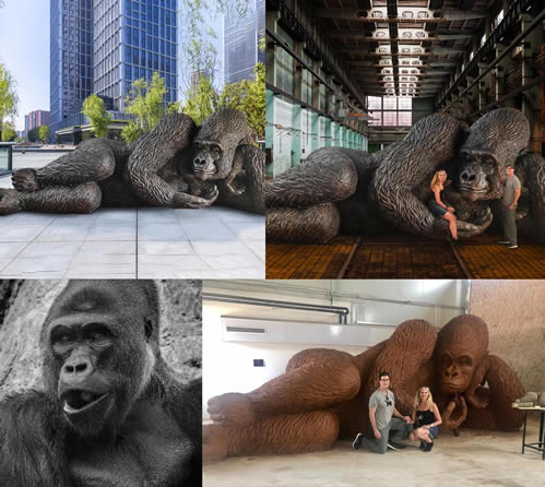 Gorilla Sculpture in New York Hudson Yards