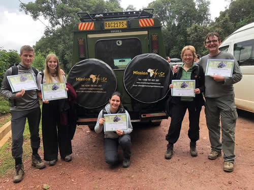 Certificate of completing gorilla Trekking